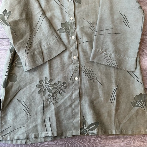 Vintage Banana Bay Resortwear Sheer Floral Pattern Button  Down Shirt - Picture 6 of 15